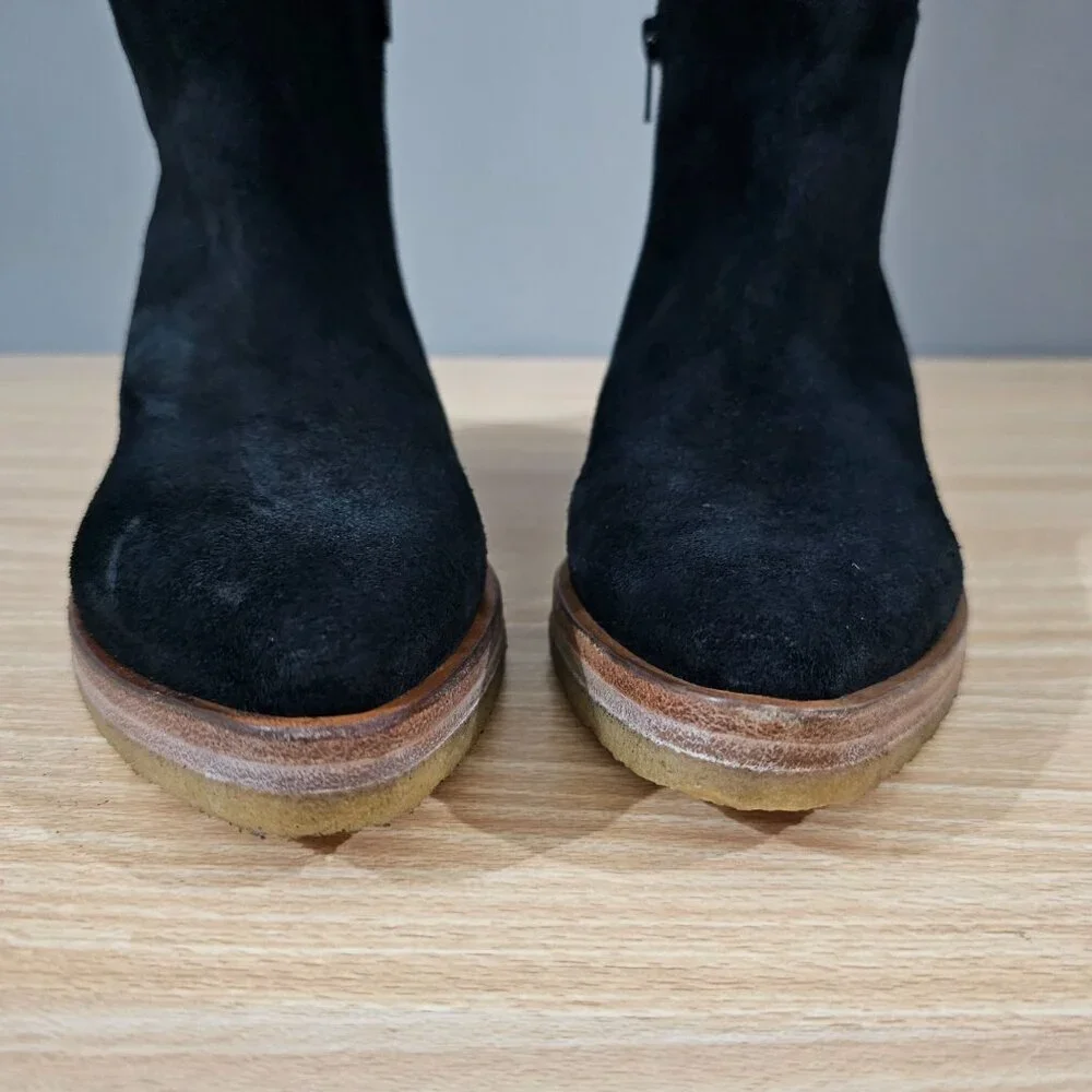 Free People Banks Over The Knee Boot Womens EU 37 Black Suede Slouchy Pull On